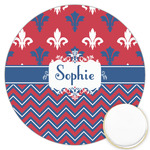 Patriotic Fleur de Lis Printed Cookie Topper - 3.25" (Personalized)