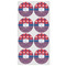 Patriotic Fleur de Lis Icing Circle - Medium - Set of 8