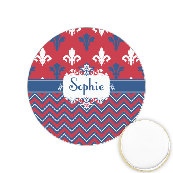 Custom Patriotic Fleur de Lis Printed Cookie Topper - 1.25" (Personalized)