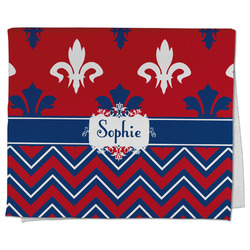 Patriotic Fleur de Lis Kitchen Towel - Poly Cotton w/ Name or Text