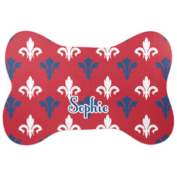 Custom Octopus & Burlap Print Bone Shaped Dog Food Mat (Personalized)