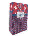 Patriotic Fleur de Lis Large Gift Bag (Personalized)