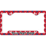 Patriotic Fleur de Lis License Plate Frame - Style C (Personalized)