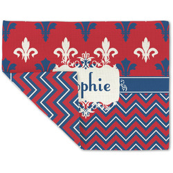 Patriotic Fleur de Lis Double-Sided Linen Placemat - Single w/ Name or Text