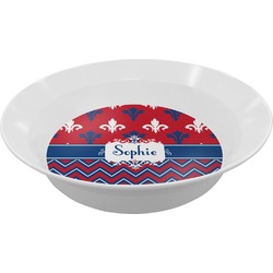 Patriotic Fleur de Lis Melamine Bowl - 12 oz (Personalized)