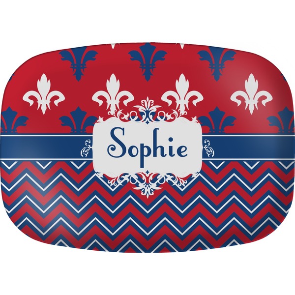 Custom Patriotic Fleur de Lis Melamine Platter (Personalized)