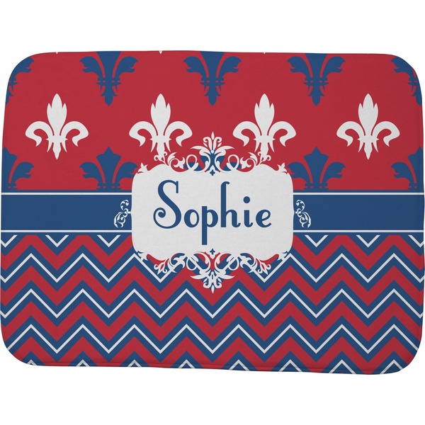 Custom Patriotic Fleur de Lis Memory Foam Bath Mat - 48"x36" (Personalized)