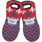 Patriotic Fleur de Lis Neoprene Oven Mitts - Set of 2 w/ Name or Text