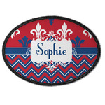 Patriotic Fleur de Lis Iron On Oval Patch w/ Name or Text