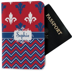 Patriotic Fleur de Lis Passport Holder - Fabric (Personalized)