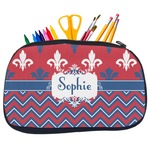 Patriotic Fleur de Lis Neoprene Pencil Case - Medium w/ Name or Text