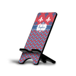 Patriotic Fleur de Lis Cell Phone Stand (Large) w/ Name or Text