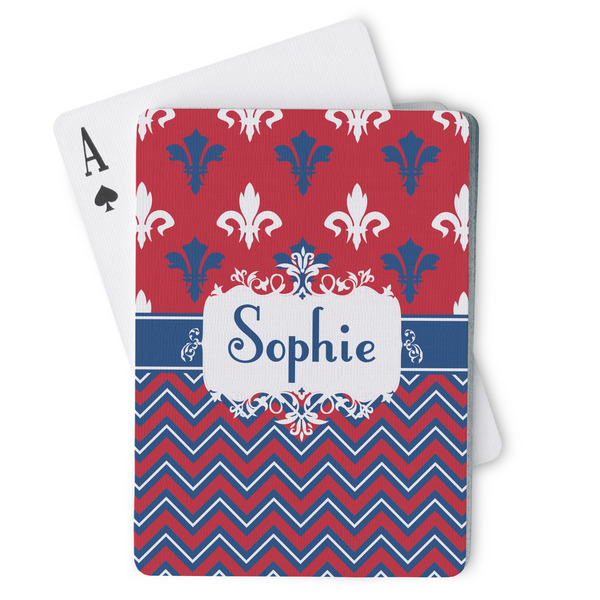 Custom Patriotic Fleur de Lis Playing Cards (Personalized)