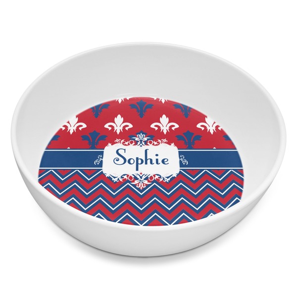 Custom Patriotic Fleur de Lis Melamine Bowl - 8 oz (Personalized)