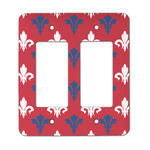 Patriotic Fleur de Lis Rocker Style Light Switch Cover - Two Switch