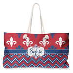 Patriotic Fleur de Lis Large Tote Bag with Rope Handles (Personalized)