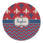 Patriotic Fleur de Lis Round Linen Placemat (Personalized)