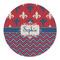 Patriotic Fleur de Lis Round Linen Placemats - FRONT (Single Sided)