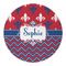 Patriotic Fleur de Lis Round Paper Coaster - Approval