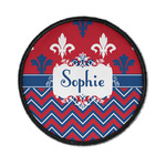 Patriotic Fleur de Lis Iron On Round Patch w/ Name or Text