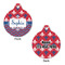 Patriotic Fleur de Lis Round Pet Tag - Front & Back