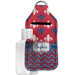 Patriotic Fleur de Lis Hand Sanitizer & Keychain Holder - Large (Personalized)