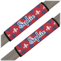 Patriotic Fleur de Lis Seat Belt Covers (Set of 2) (Personalized)