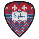 Patriotic Fleur de Lis Iron on Shield Patch A w/ Name or Text