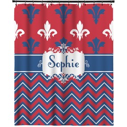 Patriotic Fleur de Lis Extra Long Shower Curtain - 70"x84" (Personalized)