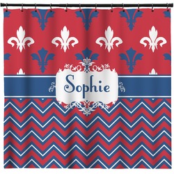 Patriotic Fleur de Lis Shower Curtain (Personalized)