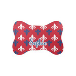 Patriotic Fleur de Lis Bone Shaped Dog Food Mat (Small) (Personalized)