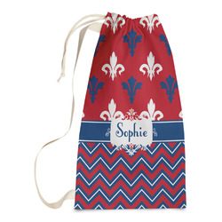 Patriotic Fleur de Lis Laundry Bags - Small (Personalized)