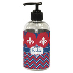 Patriotic Fleur de Lis Plastic Soap / Lotion Dispenser (8 oz - Small - Black) (Personalized)