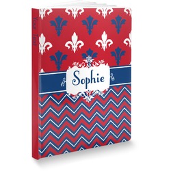 Patriotic Fleur de Lis Softbound Notebook - 5.75" x 8" (Personalized)