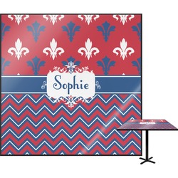 Patriotic Fleur de Lis Square Table Top - 24" (Personalized)