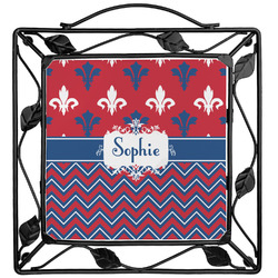 Patriotic Fleur de Lis Square Trivet (Personalized)