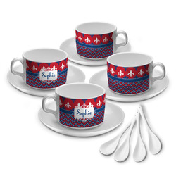 Patriotic Fleur de Lis Tea Cup - Set of 4 (Personalized)