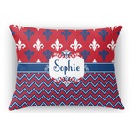 Patriotic Fleur de Lis Rectangular Throw Pillow Case (Personalized)