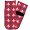 Patriotic Fleur de Lis Toddler Ankle Socks - Single Pair - Front and Back