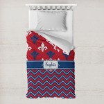 Patriotic Fleur de Lis Toddler Duvet Cover w/ Name or Text