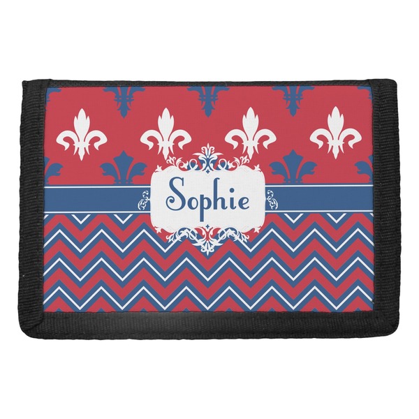 Custom Patriotic Fleur de Lis Trifold Wallet (Personalized)