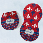 Patriotic Fleur de Lis Burp Pads - Velour - Set of 2 w/ Name or Text