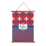 Patriotic Fleur de Lis Wall Hanging Tapestry - Tall (Personalized)