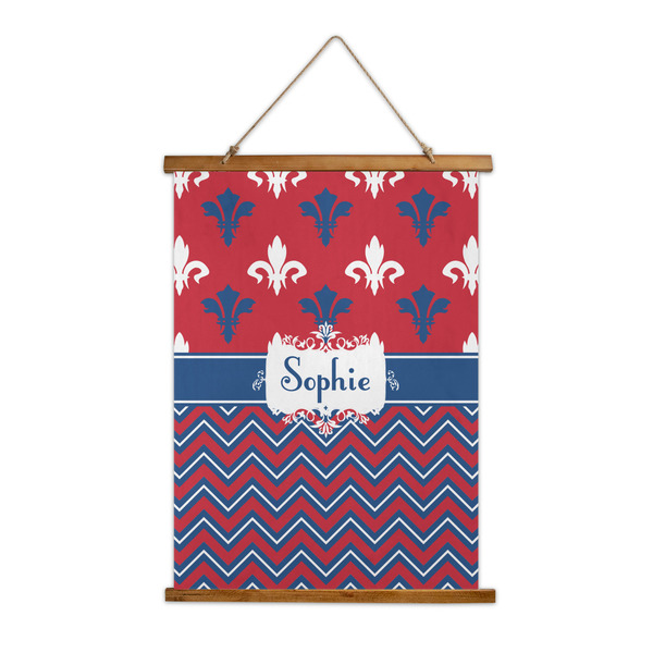 Custom Patriotic Fleur de Lis Wall Hanging Tapestry - Tall (Personalized)