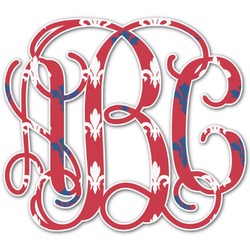 Patriotic Fleur de Lis Monogram Decal - Large (Personalized)