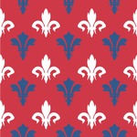 Patriotic Fleur de Lis Wallpaper & Surface Covering (Water Activated 24"x 24" Sample)