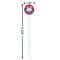 Patriotic Fleur de Lis White Plastic 5.5" Stir Stick - Round - Dimensions