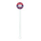 Patriotic Fleur de Lis White Plastic 5.5" Stir Stick - Round - Single Stick