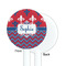 Patriotic Fleur de Lis White Plastic 5.5" Stir Stick - Single Sided - Round - Front & Back