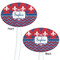 Patriotic Fleur de Lis White Plastic 7" Stir Stick - Double Sided - Oval - Front & Back